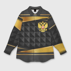 Мужская рубашка oversize 3D Gold & black - Russia