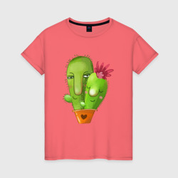 Любовь и кактусы – Женская футболка хлопок с принтом купить со скидкой в -20%