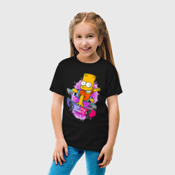 Детская футболка хлопок Барт Симпсон на скейтборде - Eat my shorts! - фото 2