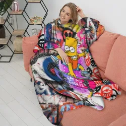 Плед с рукавами Скейтбордист Барт Симпсон - фото 2