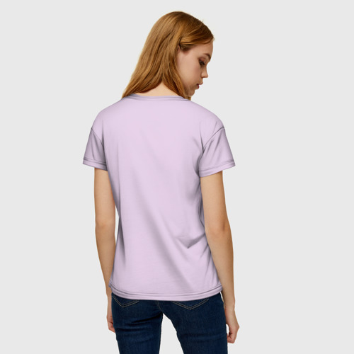 Женская футболка 3D с принтом Стройная гимнастка, вид сзади #2