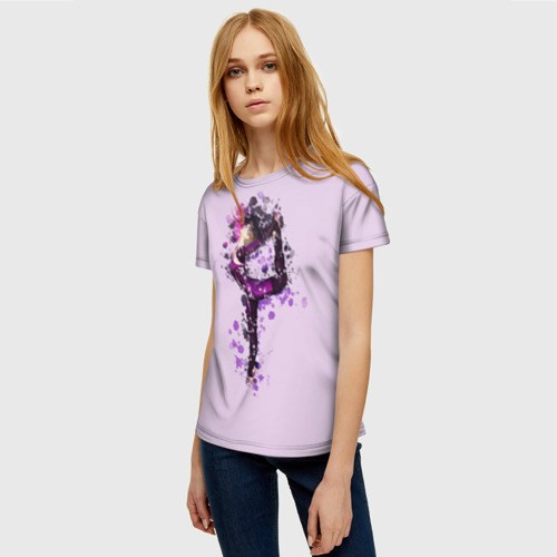 Женская футболка 3D с принтом Стройная гимнастка, фото на моделе #1