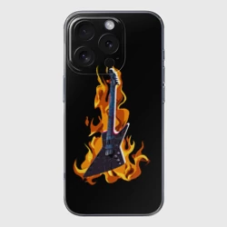 Чехол для iPhone 16 Pro Max силиконовый с защитой камеры Leos Hellraator fire