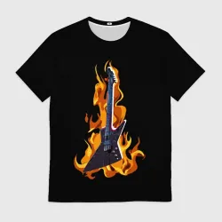 Мужская футболка 3D Leos Hellraator fire