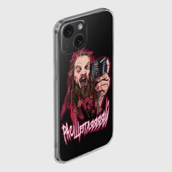 Чехол для iPhone 15 силиконовый с защитой камеры Leos Расщепляяяй металл - фото 2