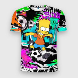 Мужская футболка 3D Slim Барт Симпсон - центр-форвард на фоне граффити