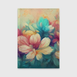 Обложка для автодокументов Цветочный букет нарисованный маслом