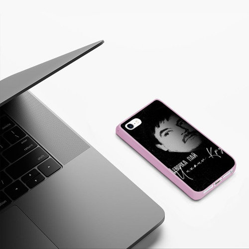Чехол для iPhone 5/5S матовый Девочка пай Круг, цвет розовый - фото 5