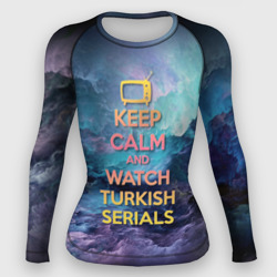 Женский рашгард 3D Keep calm and Watch serials