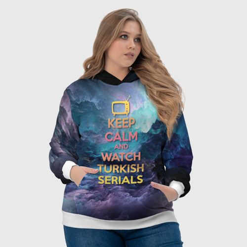 Женская толстовка 3D Keep calm and Watch serials, цвет 3D печать - фото 6