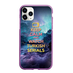 Чехол для iPhone 11 Pro Max матовый Keep calm and Watch serials