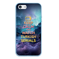 Чехол для iPhone 5/5S матовый Keep calm and Watch serials