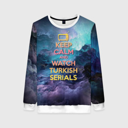 Женский свитшот 3D Keep calm and Watch serials