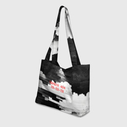 Пляжная сумка 3D Ошибка 404 ля-ля-ля, черно-белые глитчи - фото 2