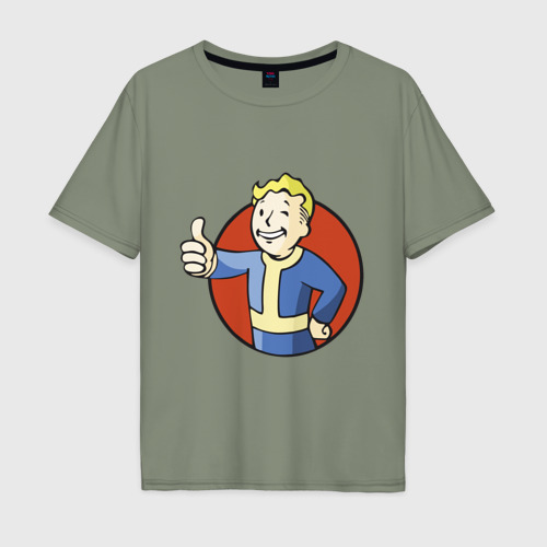 Мужская футболка хлопок Oversize Vault boy like, цвет авокадо