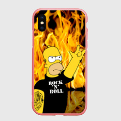 Чехол для iPhone XS Max матовый Homer Simpson - Rock 'n' Roll!