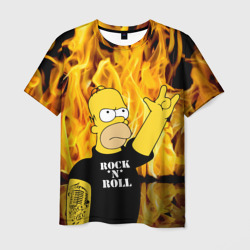 Мужская футболка 3D Homer Simpson - Rock 'n' Roll!
