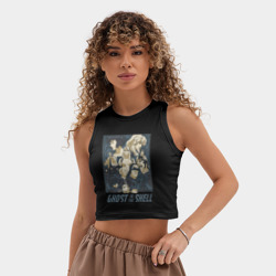 Женская укороченная майка-топ хлопок Ghost in the shell all - фото 2