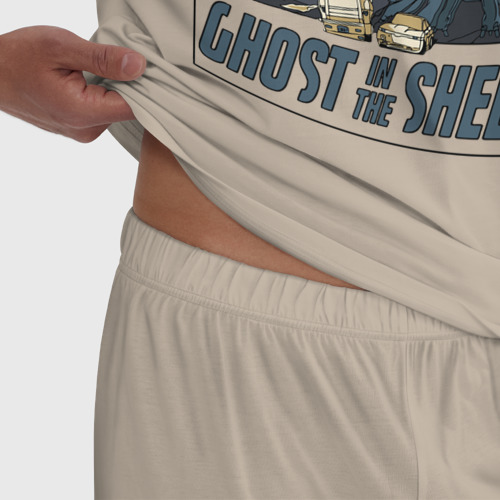 Мужская пижама хлопок Ghost in the shell all, цвет миндальный - фото 6