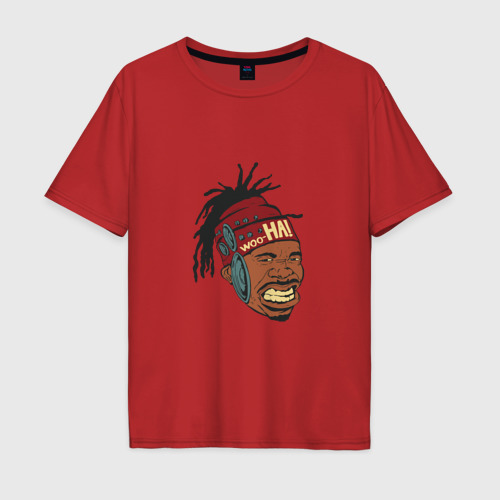 Мужская футболка хлопок Oversize с принтом Busta Rhymes, вид спереди #2