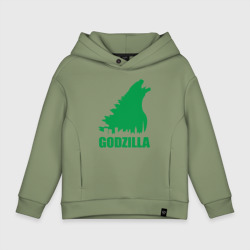 Детское худи Oversize хлопок Green Godzilla