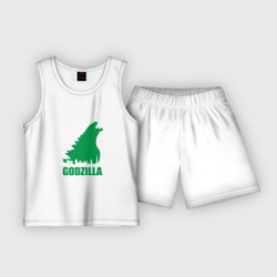 Детская пижама с шортами хлопок Green Godzilla