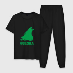 Мужская пижама хлопок Green Godzilla