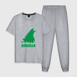 Мужская пижама хлопок Green Godzilla