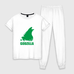 Женская пижама хлопок Green Godzilla