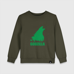 Детский свитшот хлопок Green Godzilla