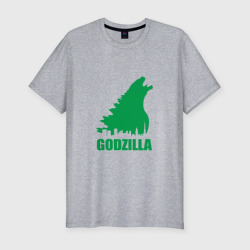 Мужская футболка хлопок Slim Green Godzilla