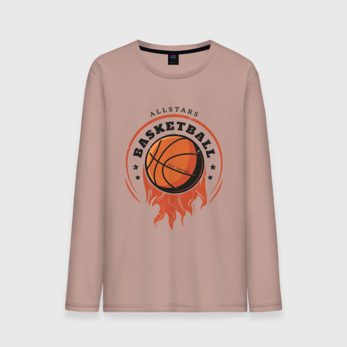 Мужской лонгслив хлопок Allstars Basketball, цвет пыльно-розовый