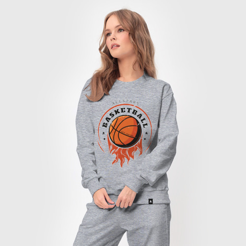 Женский костюм хлопок Allstars Basketball, цвет меланж - фото 5