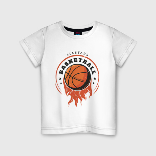 Детская футболка хлопок Allstars Basketball, цвет белый