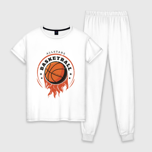 Женская пижама хлопок Allstars Basketball, цвет белый