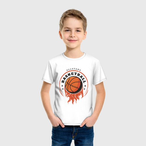 Детская футболка хлопок Allstars Basketball, цвет белый - фото 3