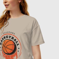 Женская футболка хлопок Oversize Allstars Basketball - фото 2