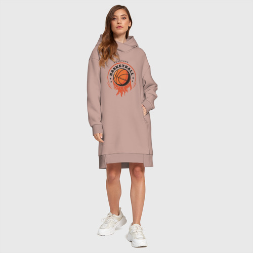 Платье-худи хлопок Allstars Basketball, цвет пыльно-розовый - фото 5