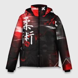 Мужская зимняя куртка 3D Джиу-Джитсу : Глитч красный