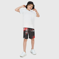 Детские спортивные шорты 3D Джиу-Джитсу : Глитч красный - фото 2