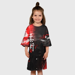 Детское платье 3D Джиу-Джитсу : Глитч красный - фото 2