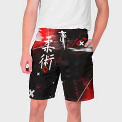 Мужские шорты 3D Джиу-Джитсу : Глитч красный