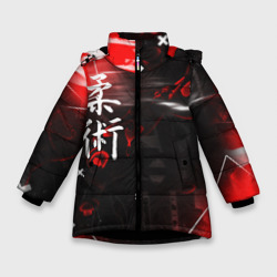 Зимняя куртка для девочек 3D Джиу-Джитсу : Глитч красный