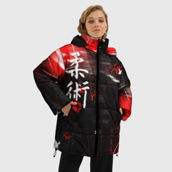 Женская зимняя куртка Oversize Джиу-Джитсу : Глитч красный - фото 2