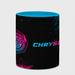 Кружка с полной запечаткой Chrysler - neon gradient: надпись и символ - фото 2