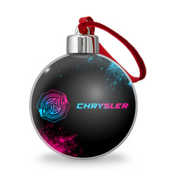 Ёлочный шар Chrysler - neon gradient: надпись и символ
