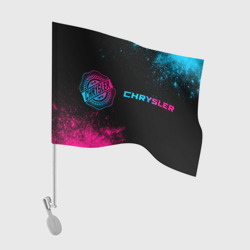 Флаг для автомобиля Chrysler - neon gradient: надпись и символ