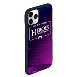 Чехол для iPhone 11 Pro Max матовый Heroes of Might and Magic gaming champion: рамка с лого и джойстиком на неоновом фоне - фото 2