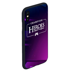 Чехол для iPhone XS Max матовый Heroes of Might and Magic gaming champion: рамка с лого и джойстиком на неоновом фоне - фото 2