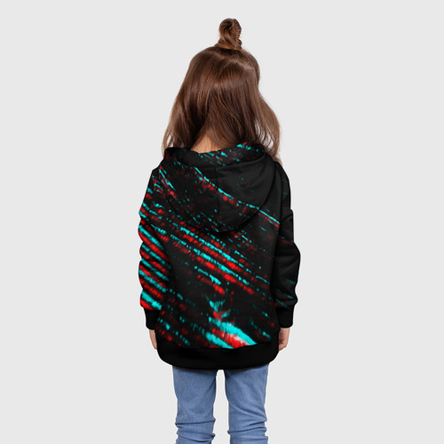 Детская толстовка 3D Sally Face в стиле glitch и баги графики на темном фоне, цвет черный - фото 5